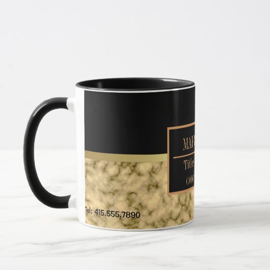 Mug Modern Marble Business Ajouter un nom (Gauche)