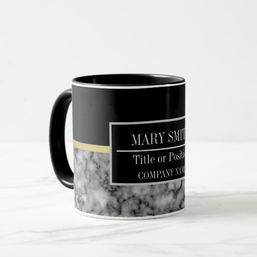 Mug Modern Marble Business Ajouter un nom (Devant gauche)