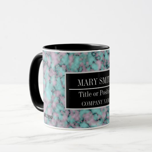 Mug Modern Marble Business Ajouter un nom (Devant gauche)