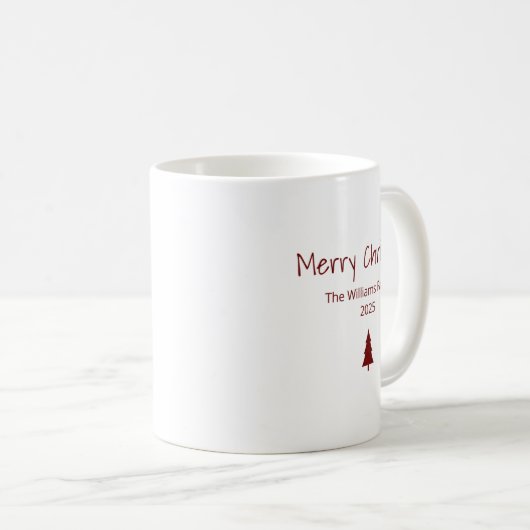 Mug Modern Merry Christmas Simple Evergreen Tree (Devant droit)