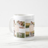 Mug Modern Minimal 10-Photo Collage Couple Initials (Devant gauche)