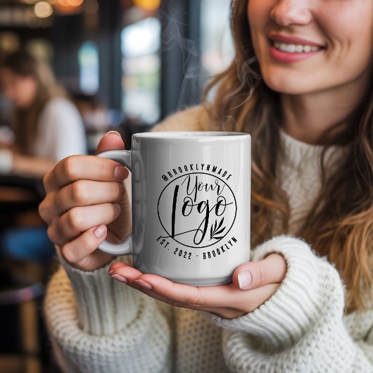 Mug Modern Minimal black Your Logo Social Business
