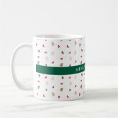 Mug Modern Minimal Red Cardinal Christmas Tree Pattern (Gauche)