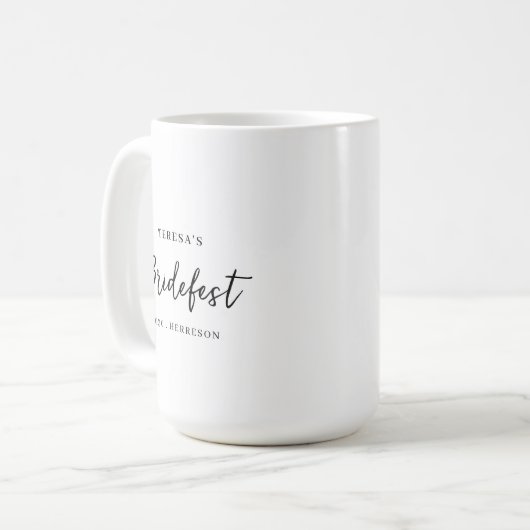 Mug Modern Minimalist Bridesmaid Script Design (Devant gauche)