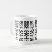 Mug Modern Minimalist Date Hidden Message Custom Black (Devant gauche)
