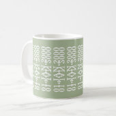 Mug Modern Minimalist Date Hidden Message Custom Green (Devant gauche)