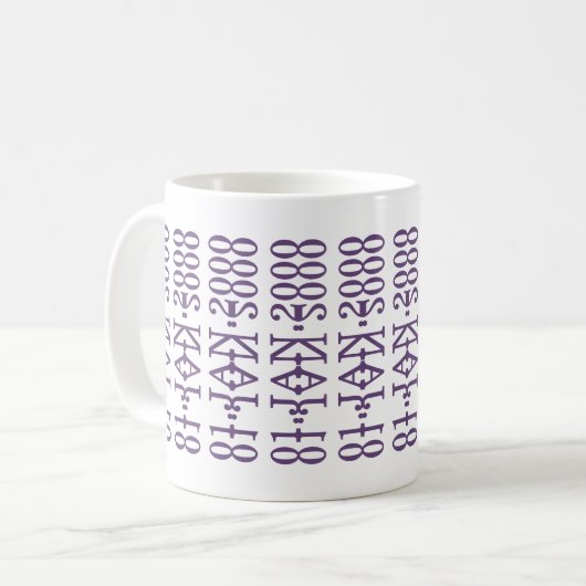Mug Modern Minimalist Date Hidden Message Custom Lilac (Devant gauche)