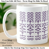 Mug Modern Minimalist Date Hidden Message Custom Lilac