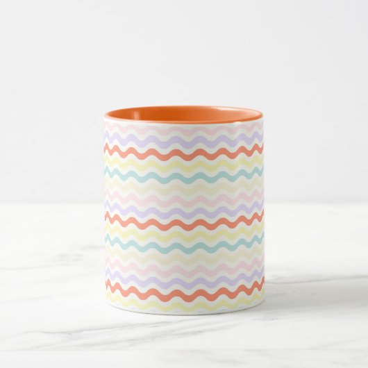 Mug Modern Minimalist Scalloped Pastel Waves Linear (Centre)