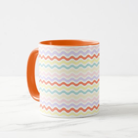 Mug Modern Minimalist Scalloped Pastel Waves Linear (Devant gauche)