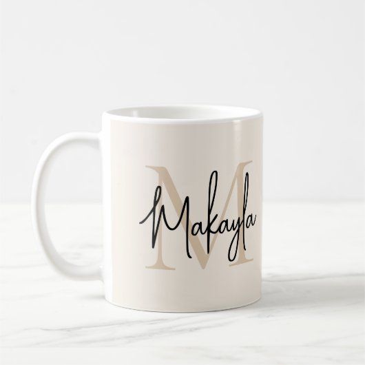 Mug Modern Monogram Initial (Gauche)