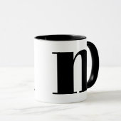 Mug Modern Monogram Initial Letter N Black and White (Devant droit)