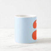 Mug Modern Monogram Initial Letter Soft Blue Orange (Centre)