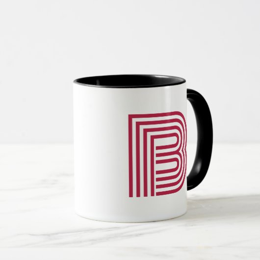 Mug Modern Monogram Initial Letter Stylish Pink (Devant droit)