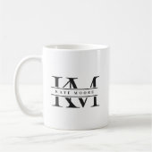 Mug Modern Monogram Initials Professional Black White (Gauche)