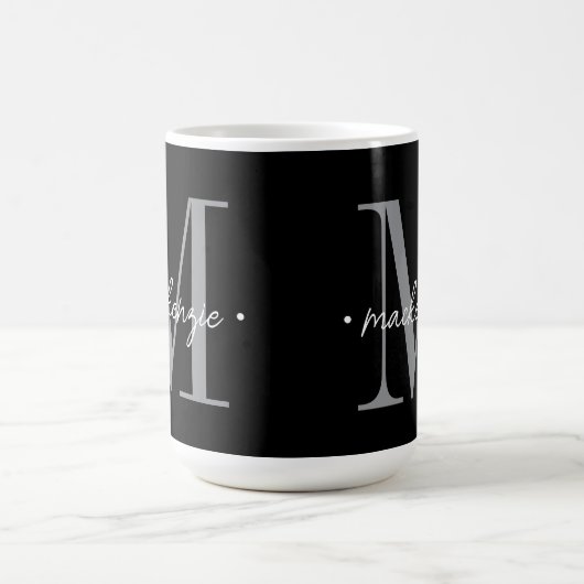 Mug Modern Monogram Minimal Black White (Centre)