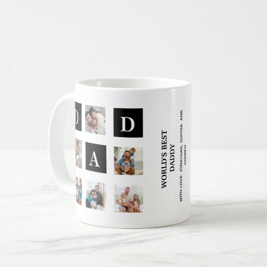 Mug Modern multi-photo grid for dad (Devant gauche)