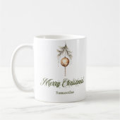Mug Modern neutral script Nordic look custom name Xmas (Gauche)