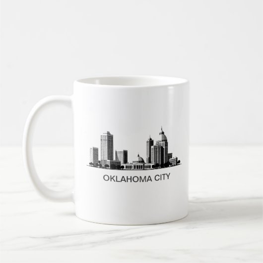 Mug Modern Oklahoma City Stylized Skyline (Gauche)