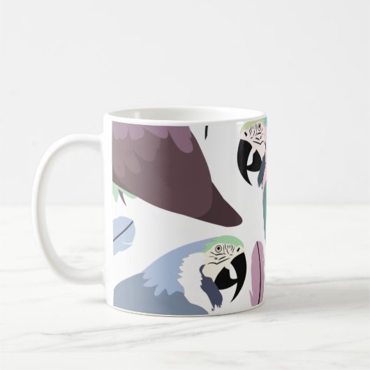 Mug Modern Parrots Tropical Pattern  (Gauche)