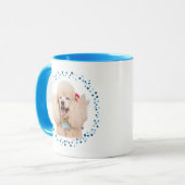 Mug Modern Pastel Blue Poodle | Custom Name & Photo (Devant gauche)