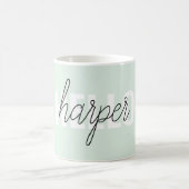 Mug Modern Pastel Mint Bonjour Et Vous Nom (Centre)