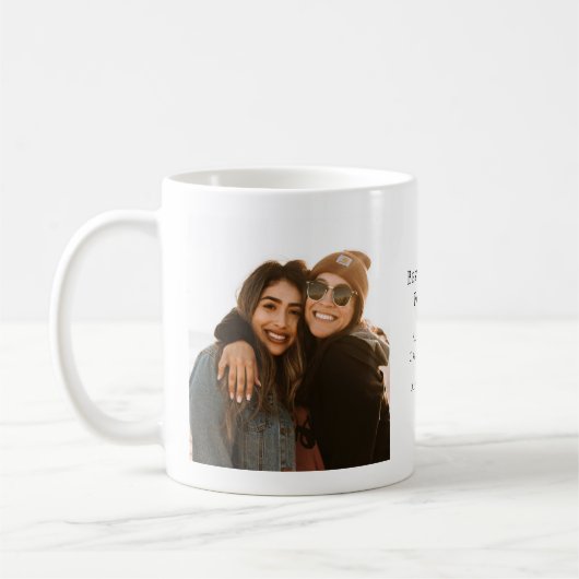 Mug Modern Personalized Best Friends Forever 2 Photo (Gauche)