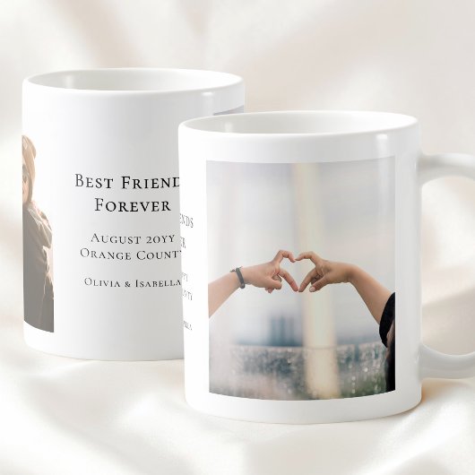 Mug Modern Personalized Best Friends Forever 2 Photo