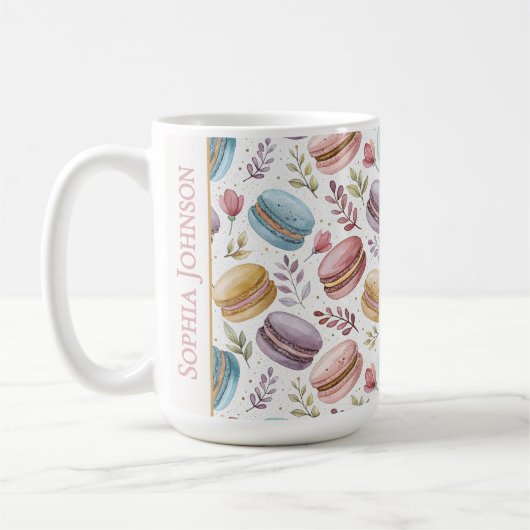 Mug Modern Personalized Macaron Desserts (Gauche)