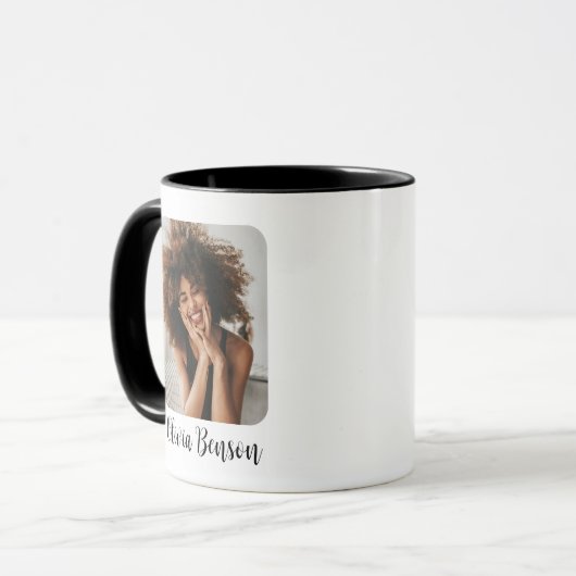 Mug Modern Personalized Photo and Name Create your own (Devant gauche)
