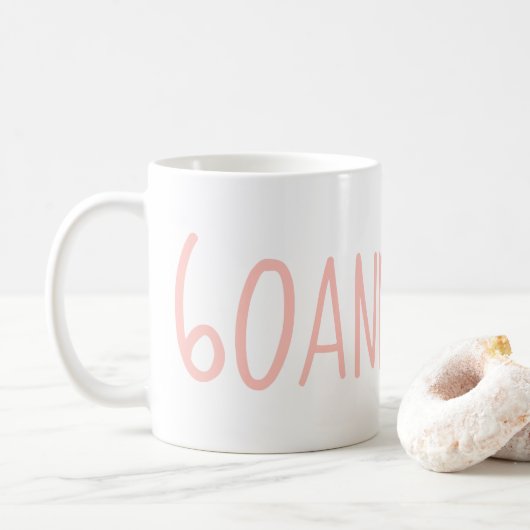 Mug Modern Pink 60 et Sassy 60e anniversaire cadeau (Avec donut)