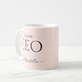 Mug Modern Pink Future CEO Name | Girly Gift (Devant gauche)