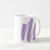 Mug Modern Pink & Purple Monogram Personalized Name M (Devant droit)