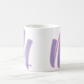 Mug Modern Pink & Purple Monogram Personalized Name M (Centre)