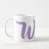 Mug Modern Pink & Purple Monogram Personalized Name W (Gauche)