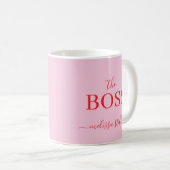 Mug Modern Pink The Boss Name | Girly Gift (Devant droit)