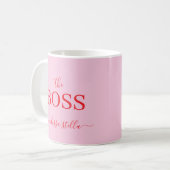 Mug Modern Pink The Boss Name | Girly Gift (Devant gauche)
