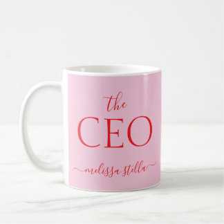 Mug Modern PinkThe CEO Name | Girly Gift