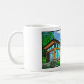 Mug Modern Pop Art Forest Cabin Mid-Century Comic (Gauche)