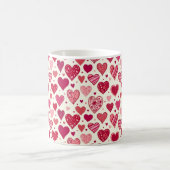 Mug Modern Red & Pink Hearts Pattern (Centre)