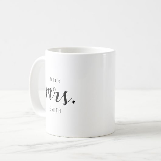Mug Modern Rustic Future Mrs. Engagement Gift (Devant gauche)