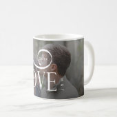 Mug Modern Script Love Custom Engaged Couples Photo (Devant droit)