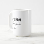 Mug Modern Simple Black and White Script Supermom (Devant gauche)