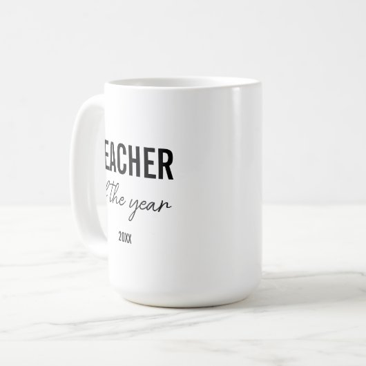 Mug Modern Simple Black Script Personalized Teacher (Devant gauche)