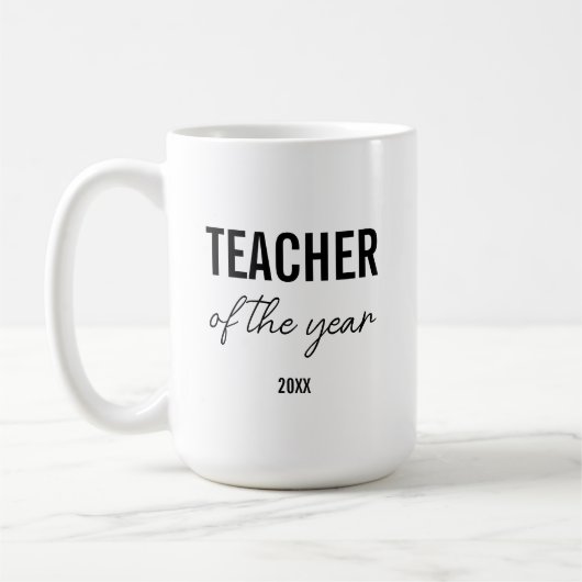 Mug Modern Simple Black Script Personalized Teacher (Gauche)