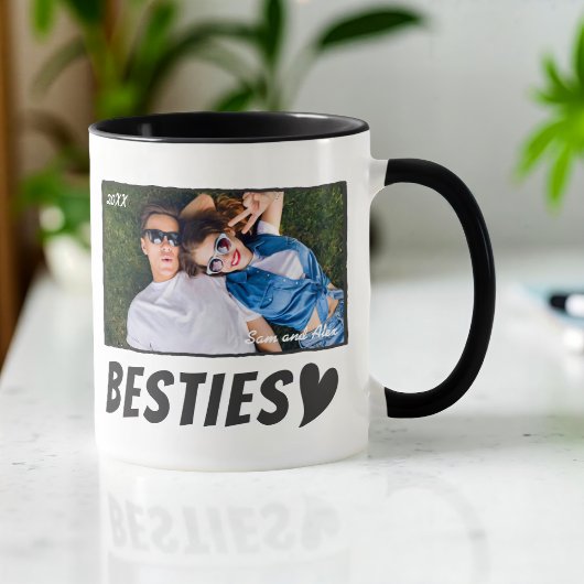 Mug Modern Simple Comic Bestie Best Friends BFF Photo