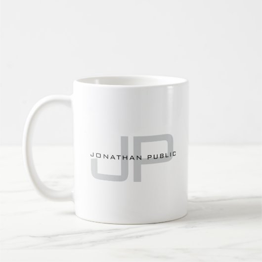 Mug Modern Sleek Template Custom Name Monogrammed (Gauche)
