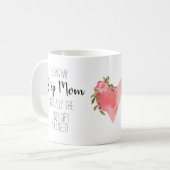 Mug Modern Step Maman seulement cadeau coeur floral dr (Devant gauche)