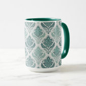 Mug Modern Teal Nordic Damask (Devant droit)