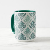 Mug Modern Teal Nordic Damask (Devant gauche)